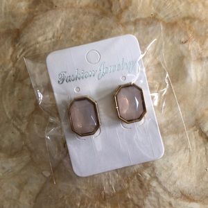 Gold and light pink stone earrings!!!